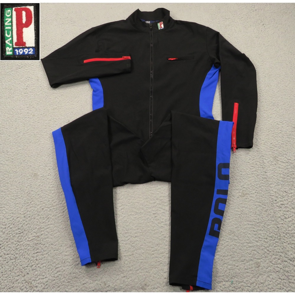 Polo Ralph Lauren Mens Racing Stadium 1992 Olympic Ski Cycling Suit XL Vintage